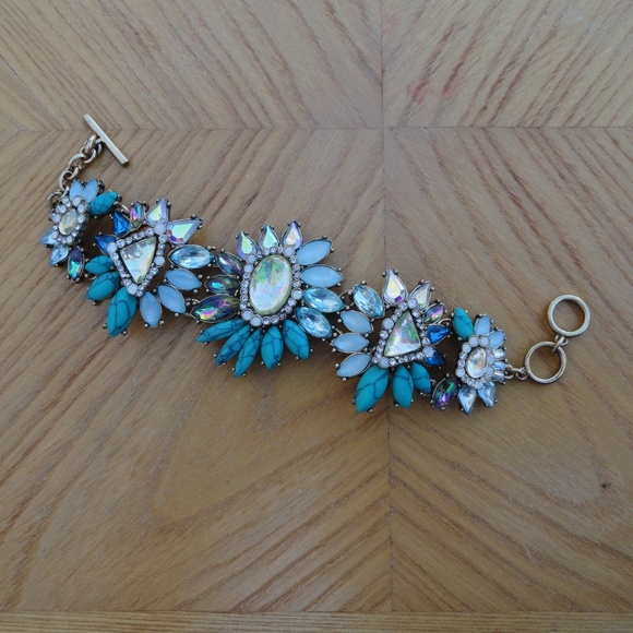 Blue and Opal Stones Fashion Statement Bracelet - Picture 2 of 5